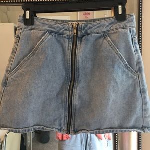 Pacsun jean zip up skirt- Aline mini skirt